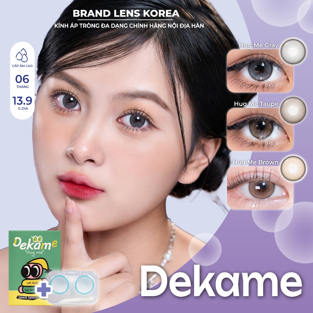 Kính áp tròng cận 6 tháng BRANDLENSKOREA lens hàn quốc có viền 14.5 chính hãng I-SHA DEKAME HUG ME