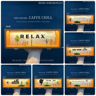 (SẴN) Đèn khung gỗ decor quán coffee chill, đèn ngủ quà tặng người yêu decor phong ngủ, đèn led theo yêu cầu decor bar