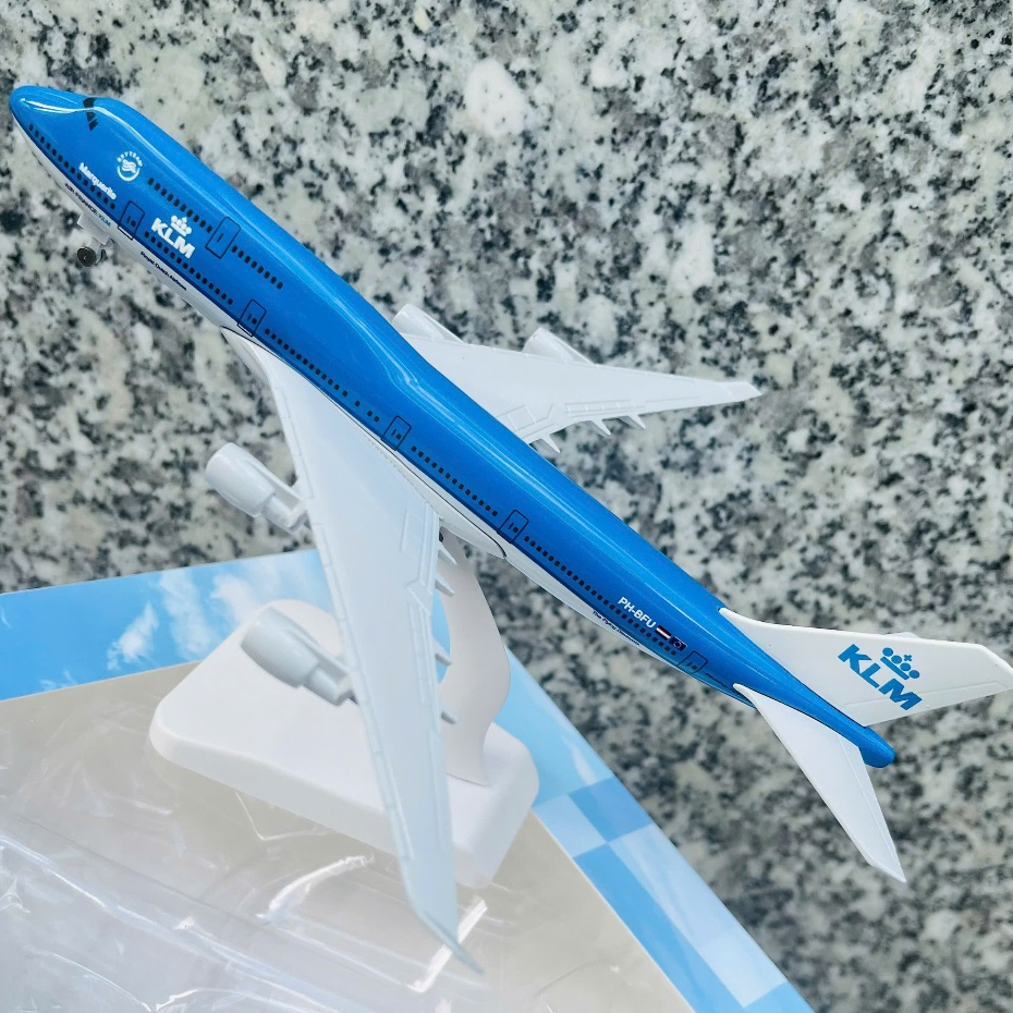 Máy Bay KLM Royal Dutch Airlines HÀ LAN Boeing 747-400 Hợp Kim Cao Cấp Tỉ Lệ 1:400 Sơn Tĩnh Điện Bón