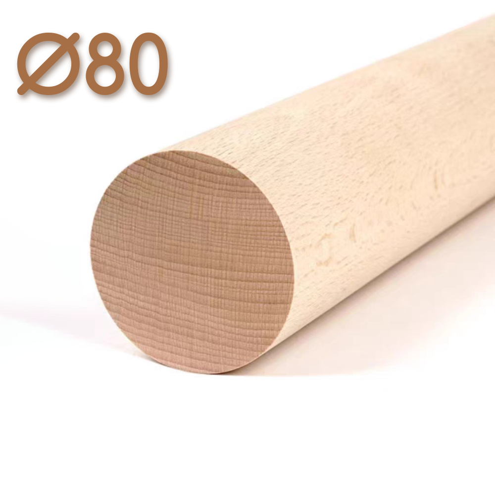 Thanh gỗ tròn phi 80mm (Ø80) dài từ 10cm đến 50cm làm đồ nội thất, decor, DIY