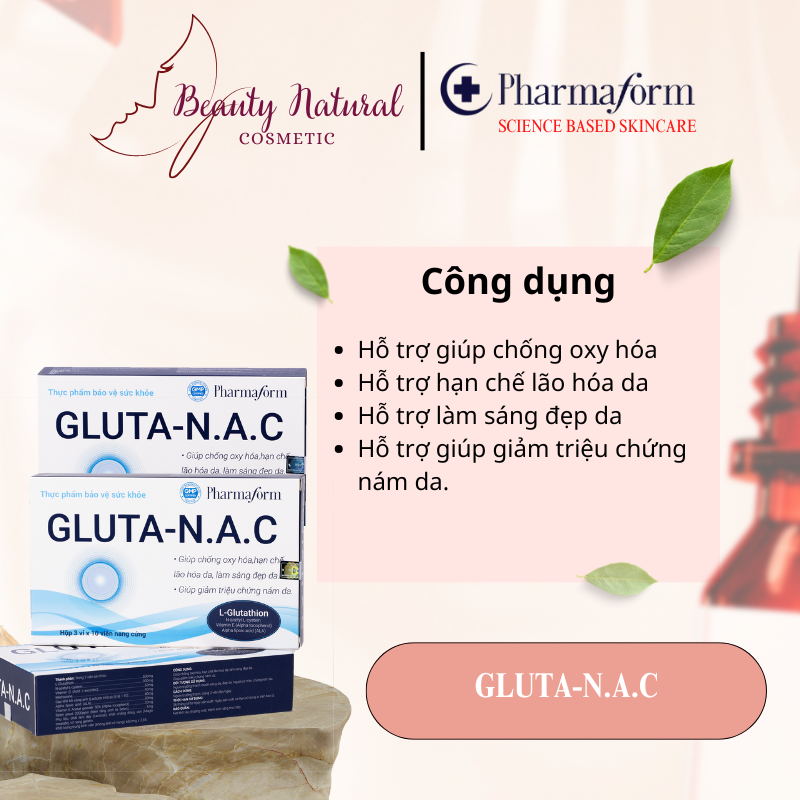 [Pharmaform] Viên uống GLUTANAC hỗ trợ làm trắng da hộp 30 viên