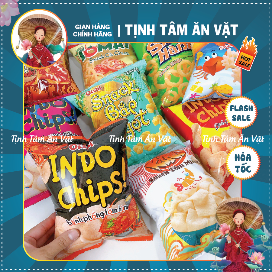 [5 GÓI LỚN 32G] Bim bim Oishi (GÓI LỚN 32G) đủ vị hàng chính hãng, đồ ăn vặt