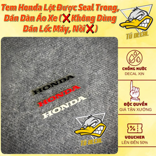 Tem Logo Sticker Nhãn Dán Chữ H O N D A, Phối Màu Đen Trắng Đỏ Nổi Bật, Decal In UV Lột Seal Bền Màu