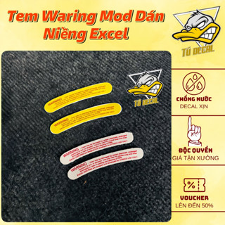( 1 Cặp ) Tem Logo Sticker Waring Dán Niềng Excel Phối Màu Vàng Và Trắng Dán Được Trên Mọi Nền Màu - MinhTuDecal