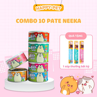  Combo 10 Hộp Pate NEEKA Hộp Súp Thịt Dành Cho Mèo Siêu Ngon - Happy Pet 