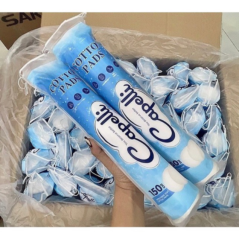 Bông tẩy trang mềm mịn chắc chắn Capelli 150 miếng