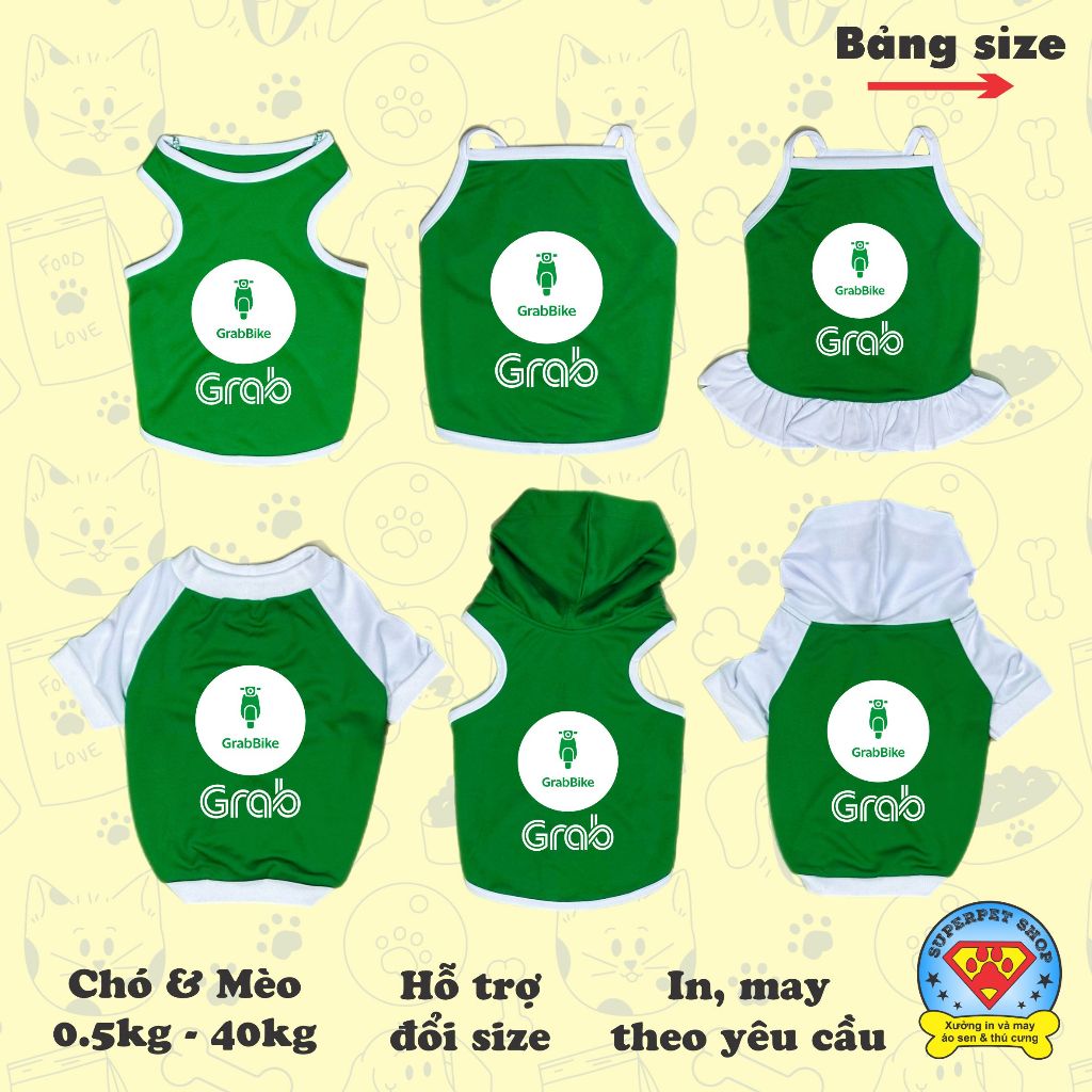 ÁO THÚ CƯNG COSPLAY G RA B SIÊU XINH GIÁ RẺ