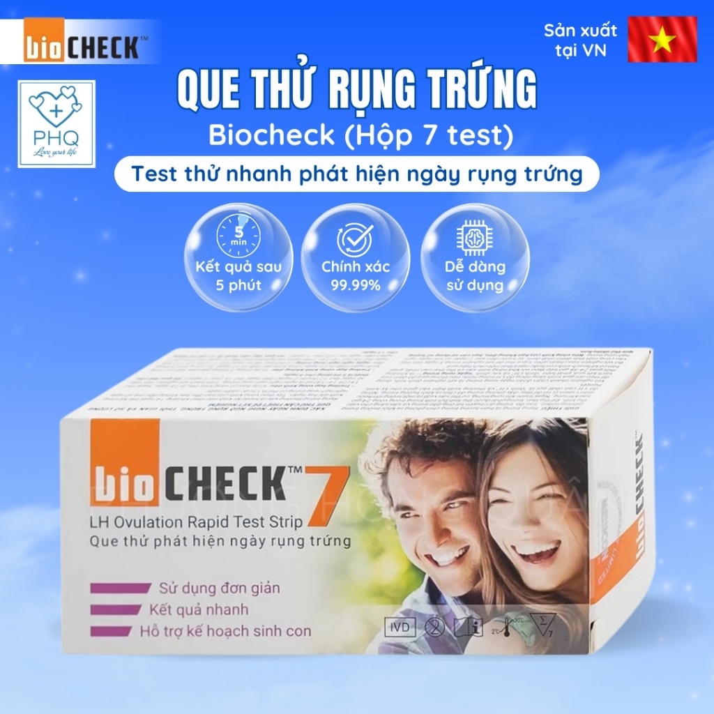 Test thử rụng trứng Biocheck (Hộp 7 test)