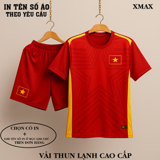   VN -Đ02  IN TÊN SỐ ÁO - Bộ quần áo bóng đá đội tuyển Việt nam màu đỏ - hàng thun lạnh cao cấp - Sỉ lẻ số lượng lớn 