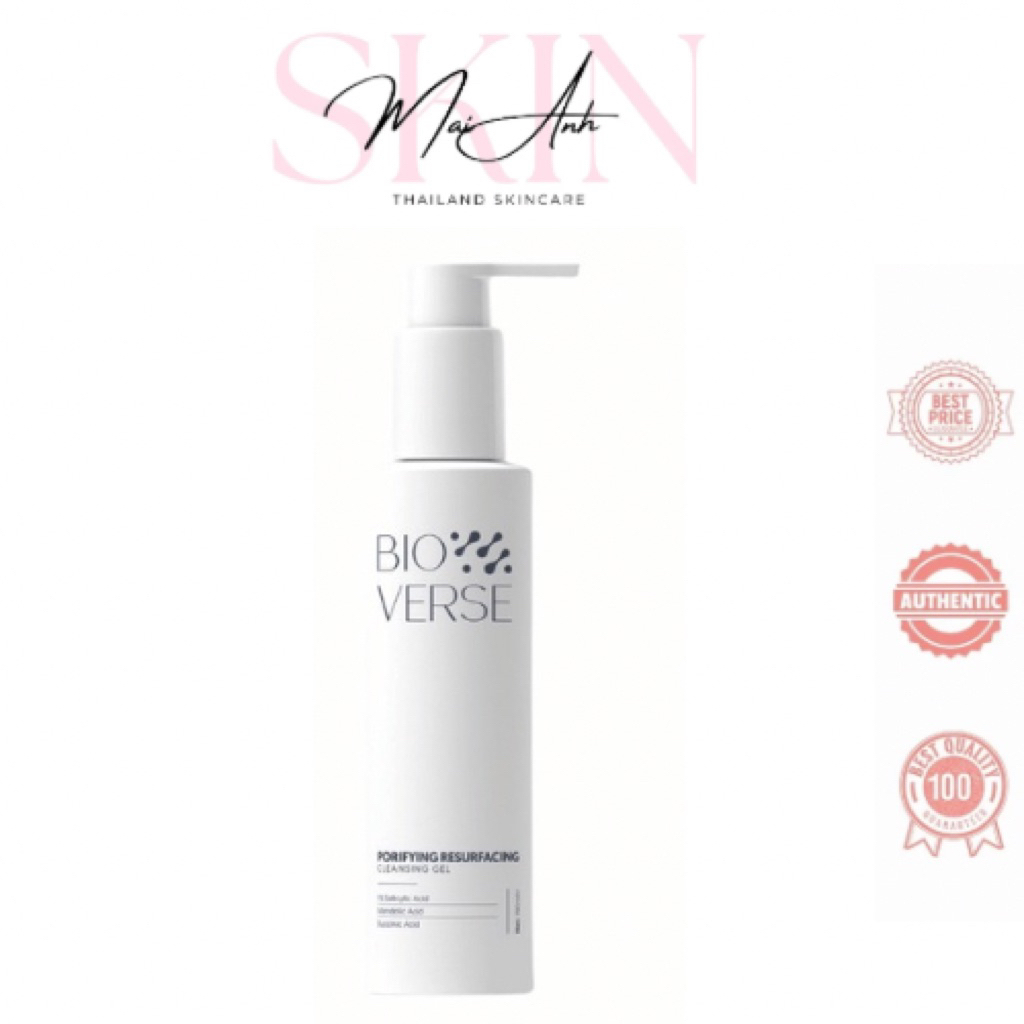 [Chính Hãng] Bioverse AHA BHA Porifying Resurfacing Cleansing Gel - Sữa Rửa Mặt Sạch Sâu AHA BHA Bio