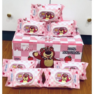  10 Gói khăn ướt phú đạt  Gấu  120 Tờ không mùi không cồn an toàn cho mọi làn da TIỆN LỢI 