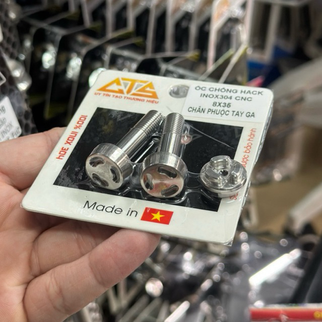 Ốc chống hack CTS/ ốc chống hắc chân phuộc CTS inox304/ốc chống hắc inox