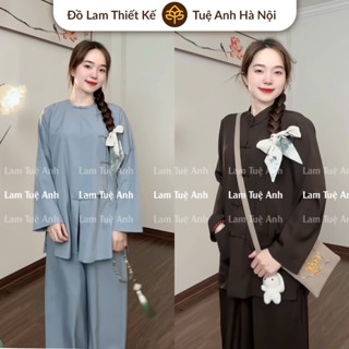 Nhuyễn truyền thống nam nữ mặc được vải lụa nhuyễn nút tết đồ lam pháp phục đi chùa