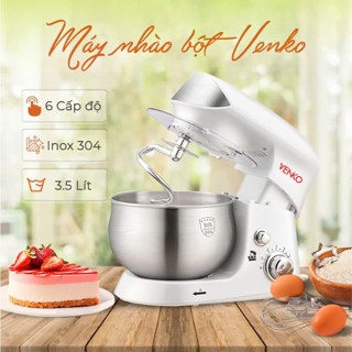 Máy Nhào Bột Venko - Máy Đánh Trứng, Trộn Thịt Cỡ Lớn Đa Năng 4Lít - 3 Trong 1 Tự Động - BH 12 Tháng
