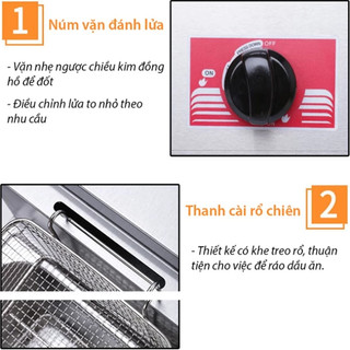 Bếp chiên nhúng dầu dùng Gas, Nồi chiên sử dụng Ga dung tích 8L [BH 12 Tháng]