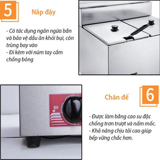 Bếp chiên nhúng dầu dùng Gas, Nồi chiên sử dụng Ga dung tích 8L [BH 12 Tháng]