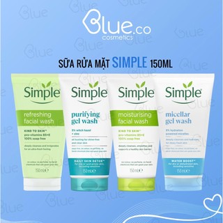 [Chính Hãng] Sữa Rửa Mặt Simple Kind To Skin – Lành Tính Làm Sạch Dịu Nhẹ Cho Mọi Loại Da 150ml