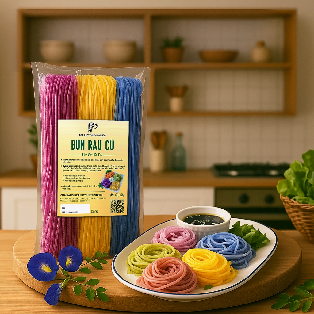 Bún Rau Củ Ngũ Sắc Ăn Kiêng Giảm Cân EAT CLEAN Cao Cấp - Bún Ngô, Bún Cẩm, Bún Chùm Ngây, Bún Gấc