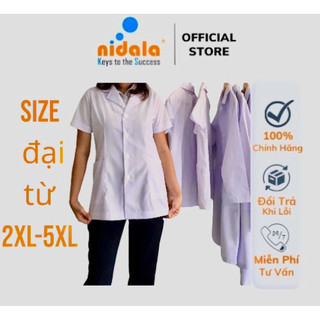 (Bigsize) Áo điều dưỡng, áo Blouse nam nữ size đại, size lớn ngắn tay Nidala Việt Nam