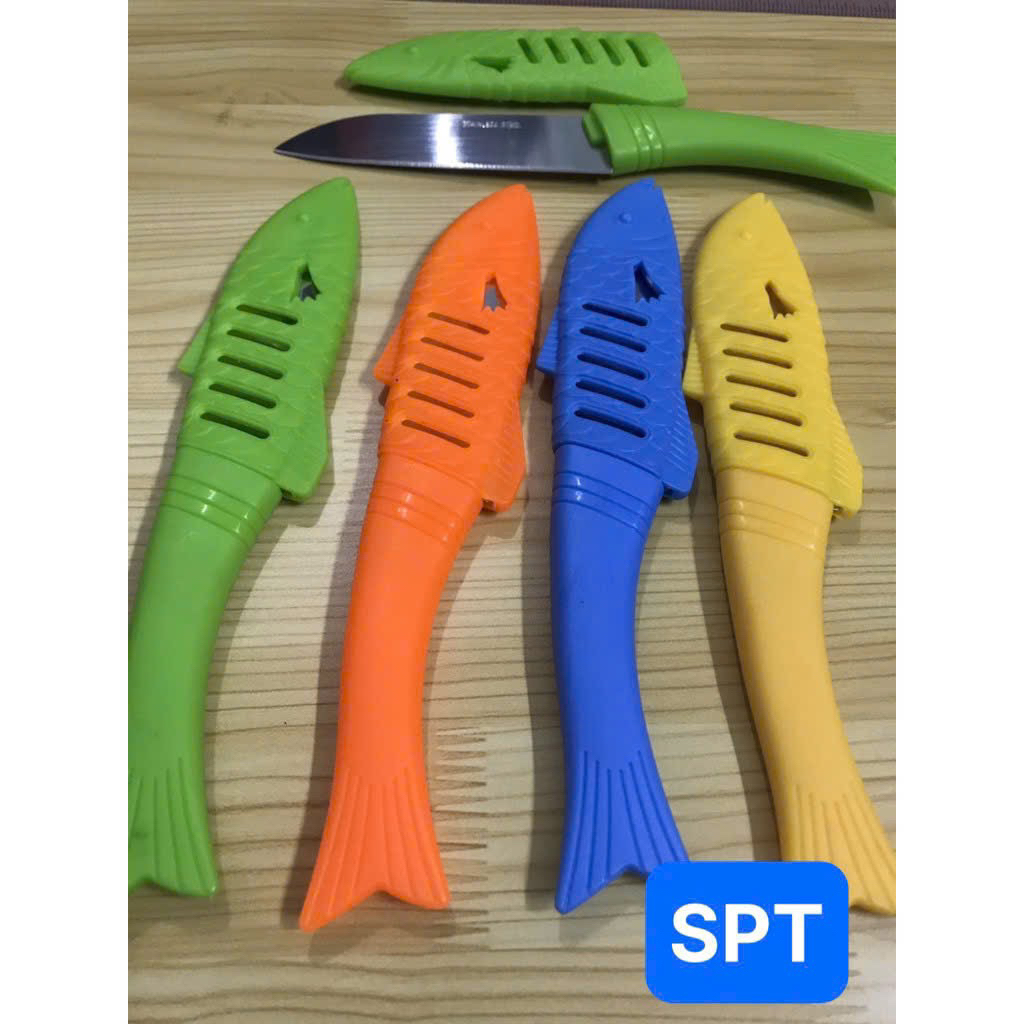 Dao gọt trái cây hình con cá, có nắp đậy M2T