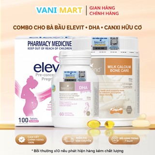 Combo Toàn Diện Cho Mẹ Bầu Canxi Bioisland + DHA Bioisland + Elevit Bầu 100 viên