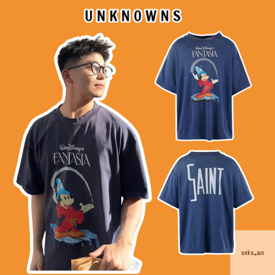 Áo tee Saint Mxx Fatasia Mickey Vintage Oversize Navy,Áo thun Saint Mickey,áo phông unisex cao cấp