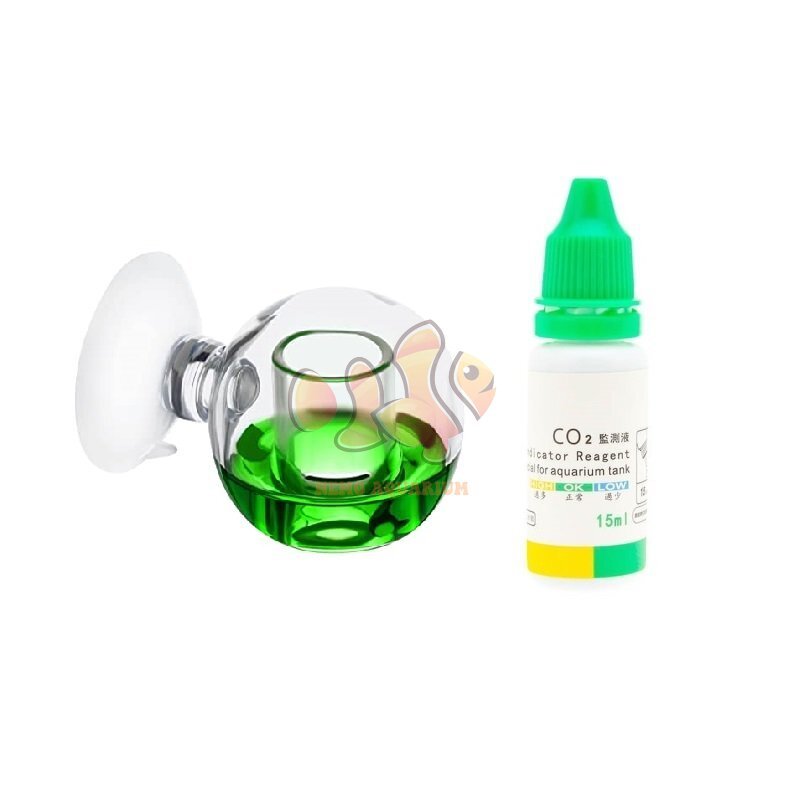BỘ KIỂM TRA NỒNG ĐỘ TEST CO2 HÌNH TRÒN CHO HỒ CÁ THỦY SINH  - GLASS CO2 DROP CHECKER