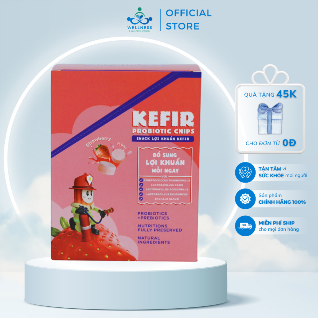 Snack lợi khuẩn Kefir TRACY KEFIR 4 vị gồm vị dâu, vị nguyên bản, vị xoài, vị kale và macca (1 gói/ 