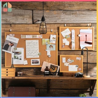  Khung treo ảnh pinboard decor tường trang trí phòng,Bảng ghim bần khung gỗ treo ảnh giấy note ghi chú có móc treo tường 