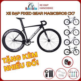 Xe đạp Fixed Gear Magicbros CX7 khung nhôm dẹt tặng kèm nhiều phụ kiện