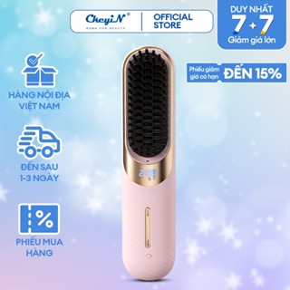 CkeyiN Lược điện chải thẳng tóc ion âm cao cấp, tạo kiểu chuyên nghiệp máy uốn duỗi tóc, làm xoăn ép HM008
