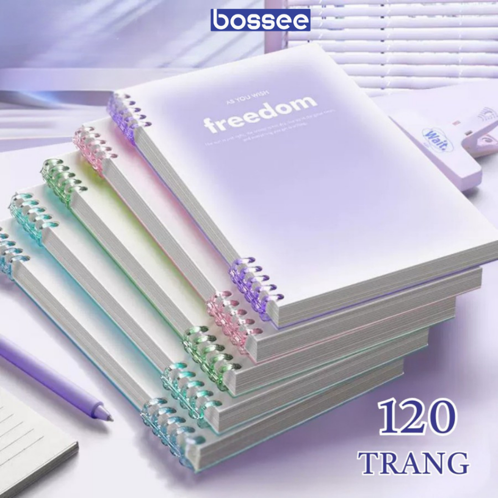 Sổ Còng A5/B5 Màu Gradient - Sổ Bìa Trong 120 Trang Thiết Kế Hiện Đại, Có Bán Rời Bìa Và Lõi Giấy