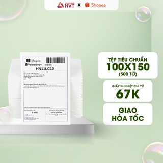 Giấy In Nhiệt HVT Khổ A6 A7 3 Lớp Tự Dính Chống Nước Kích Thước 100x150cm & 75x100cm Sử Dụng Cho Máy In Nhiệt