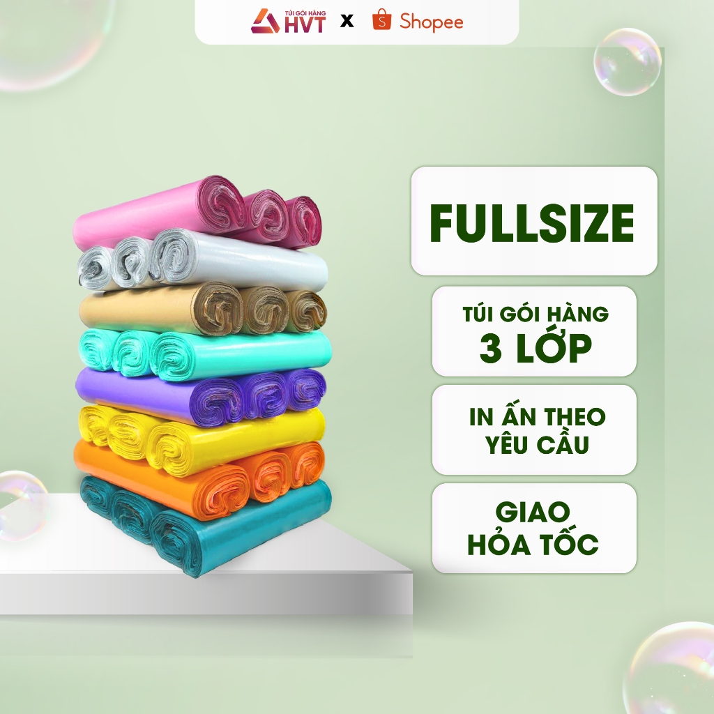 [Cuộn 100 Túi] Túi Đóng Hàng Niêm Phong, Túi Gói Hàng Chuyển Phát Nhanh NHUAHVT Đủ Màu Sắc