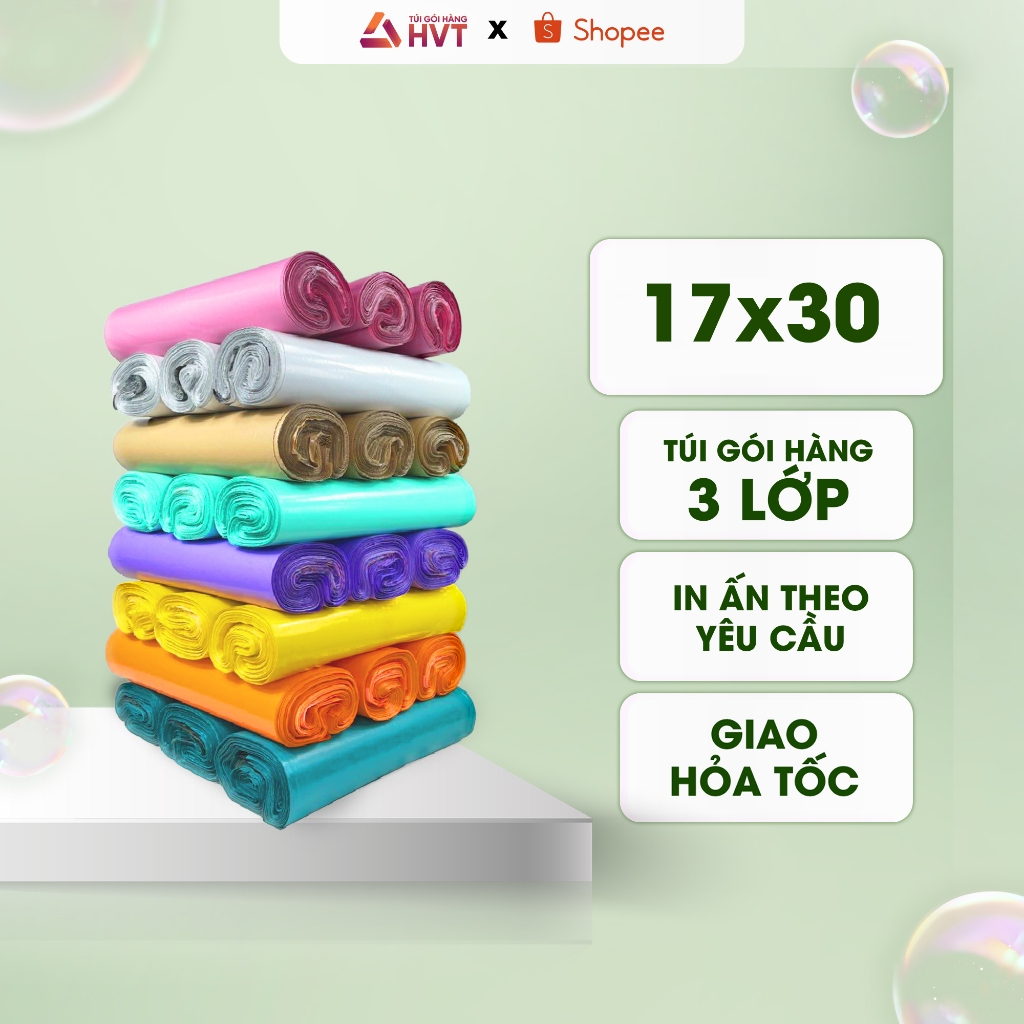 [100 Túi] Túi gói hàng 17*30cm NHUAHVT đóng hàng chuyển phát nhanh