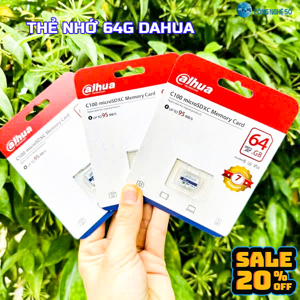 Thẻ Nhớ 64G Dahua Tốc Độ Cao 95Mb/S Class 10 V30 Dùng Cho Điện Thoại, Camera | Chính Hãng Bảo Hành 7 Năm
