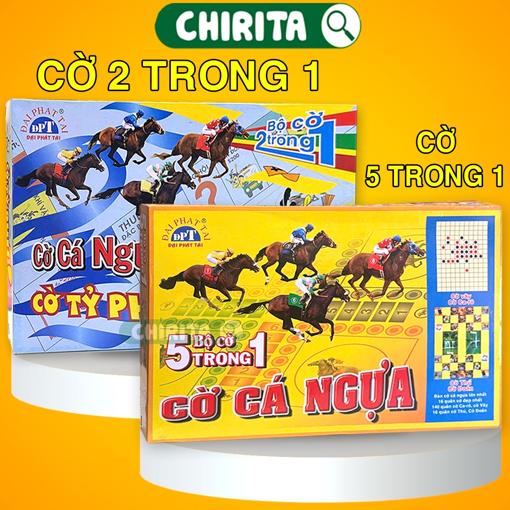 Bộ Cờ Cá Ngựa 5 Trong 1 Cờ Vây, Cờ Caro, Cờ Thú Bàn Cờ Loại Lớn - Cờ Cá Ngựa Tỷ Phú 2 Trong 1 Đồ Chơ