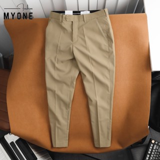 Quần âu nam vải kaki form slimfit 3 màu, quan tây xếp lý dáng ôm trẻ trung thanh lịch ống 15 20cm Myone