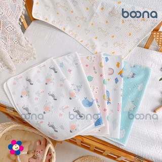 (Chính Hãng) Tấm Lót Chống Thấm Kháng Khuẩn Boona - Lót Thay Bỉm Cotton Oragnic Ovoan - Mềm Mại - Thoáng Mát 50*70cm