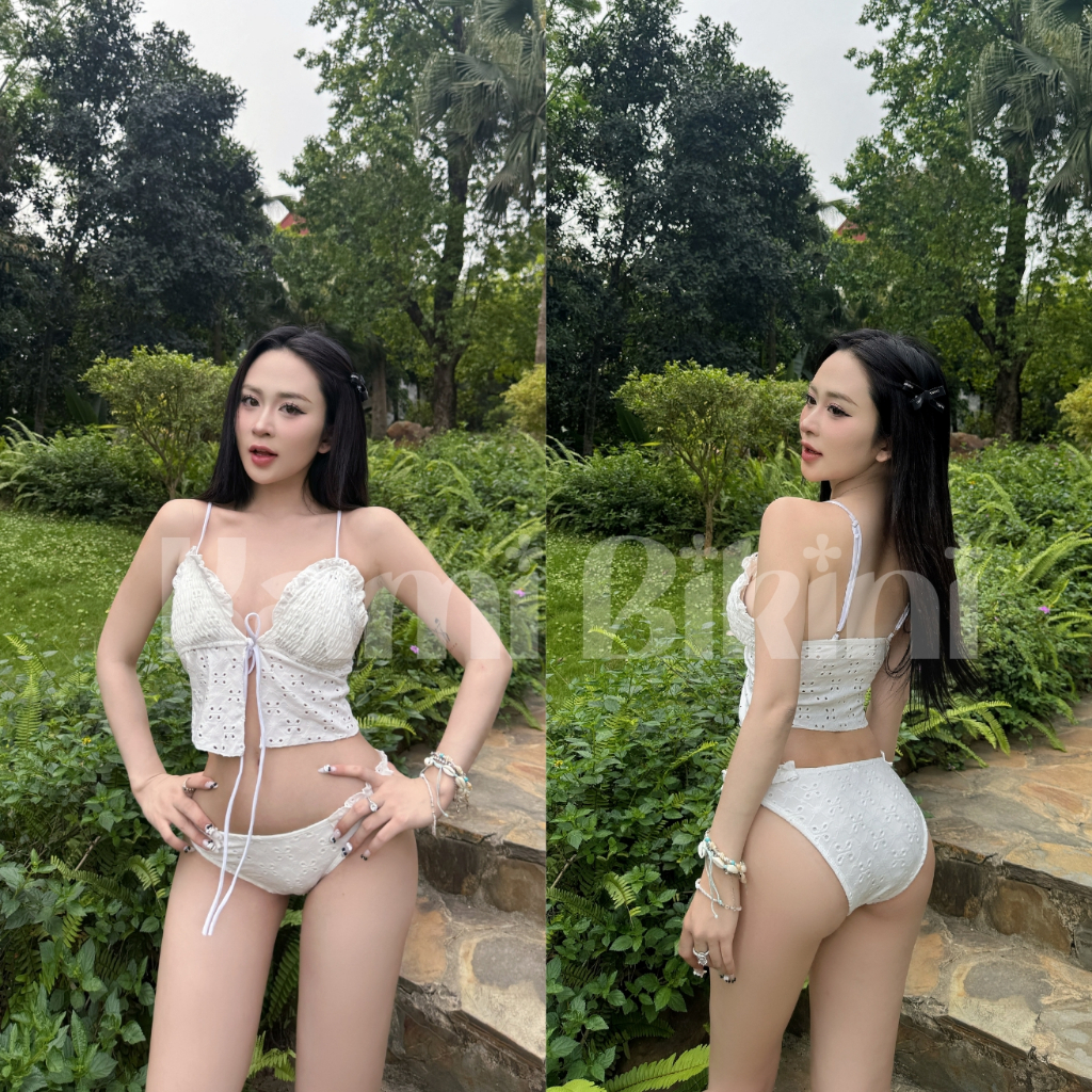 Set bikini đi biển  2 chi tiết Chất liệu thun thêu form nhỏ tôn dáng. Đồ bơi nữ đi biển quyến rũ sẵn đệm mút - Mã H14 | BigBuy360 - bigbuy360.vn