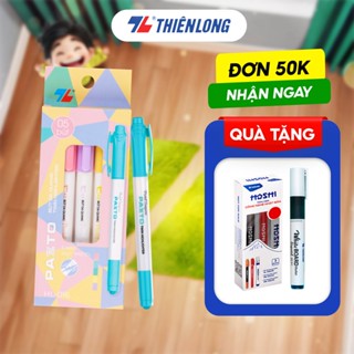 Combo 5 Bút dạ quang màu Pastel Thiên Long Pazto HL-016 - Không để lại vết khi Photocopy (5 màu khác nhau, 2 đầu)