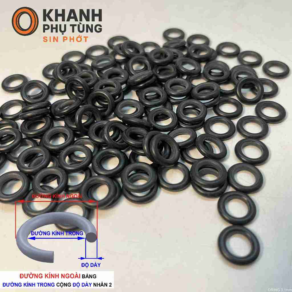 (ORING dày 3.5mm DKT) Gioăng cao su tròn Oring NBR, vòng đệm cao su chịu dầu chịu nhiệt dày 3.5mm