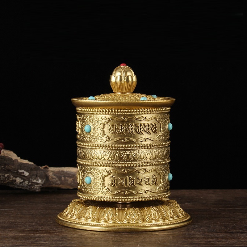 Kinh luân để bàn biểu tượng Om Mani Padme Hum |Lõi giấy|