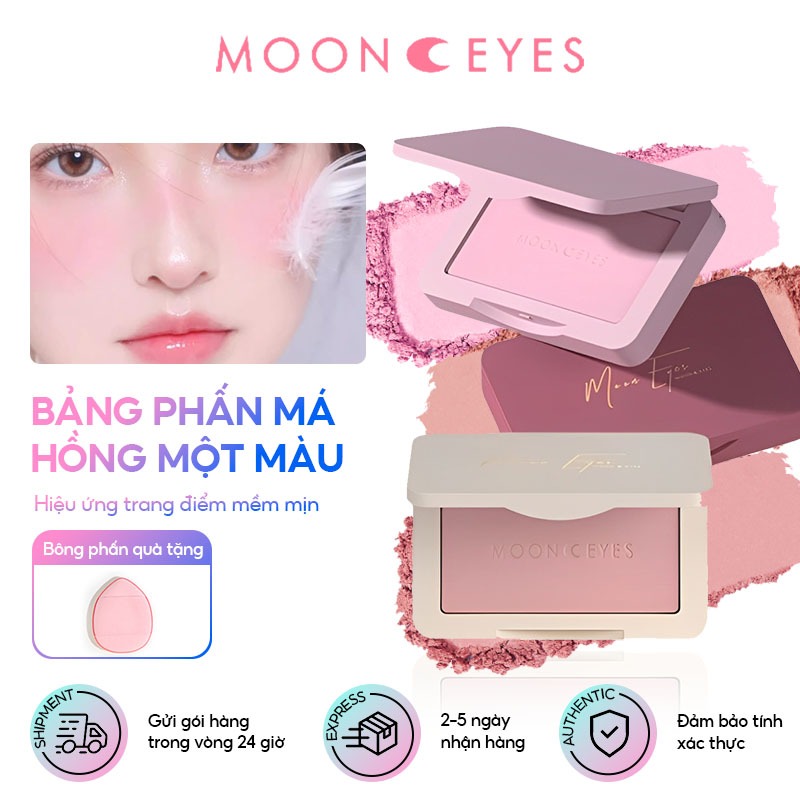 [MOON EYES] Phấn Má Hồng Moon Eyes Đơn Sắc Mịn Lì Tự Nhiên, Matte Blush, 6.5g