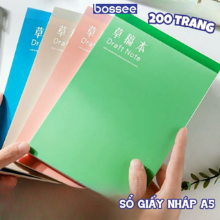  Sổ Giấy Nháp Trắng A5 200 Trang – Sổ Tay Ghi Chú Giấy Note Giấy Trơn Bìa Màu Sổ Dán Gáy Tiện Lợi 