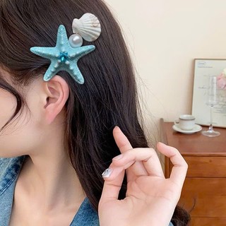 Kẹp tóc sao biển vỏ sò phong cách Đại dương đi biển đi chơi dễ thương
