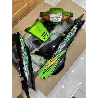   Đầu 1 bóng  Dàn áo Wave nhỏ  Alpha  Zx  Thái 110 XANH KEN  không kèm chóa đèn  