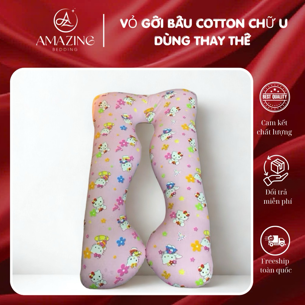 VỎ gối bầu chữ U chất liệu Cotton dùng thay thế kích thước 80-120cm