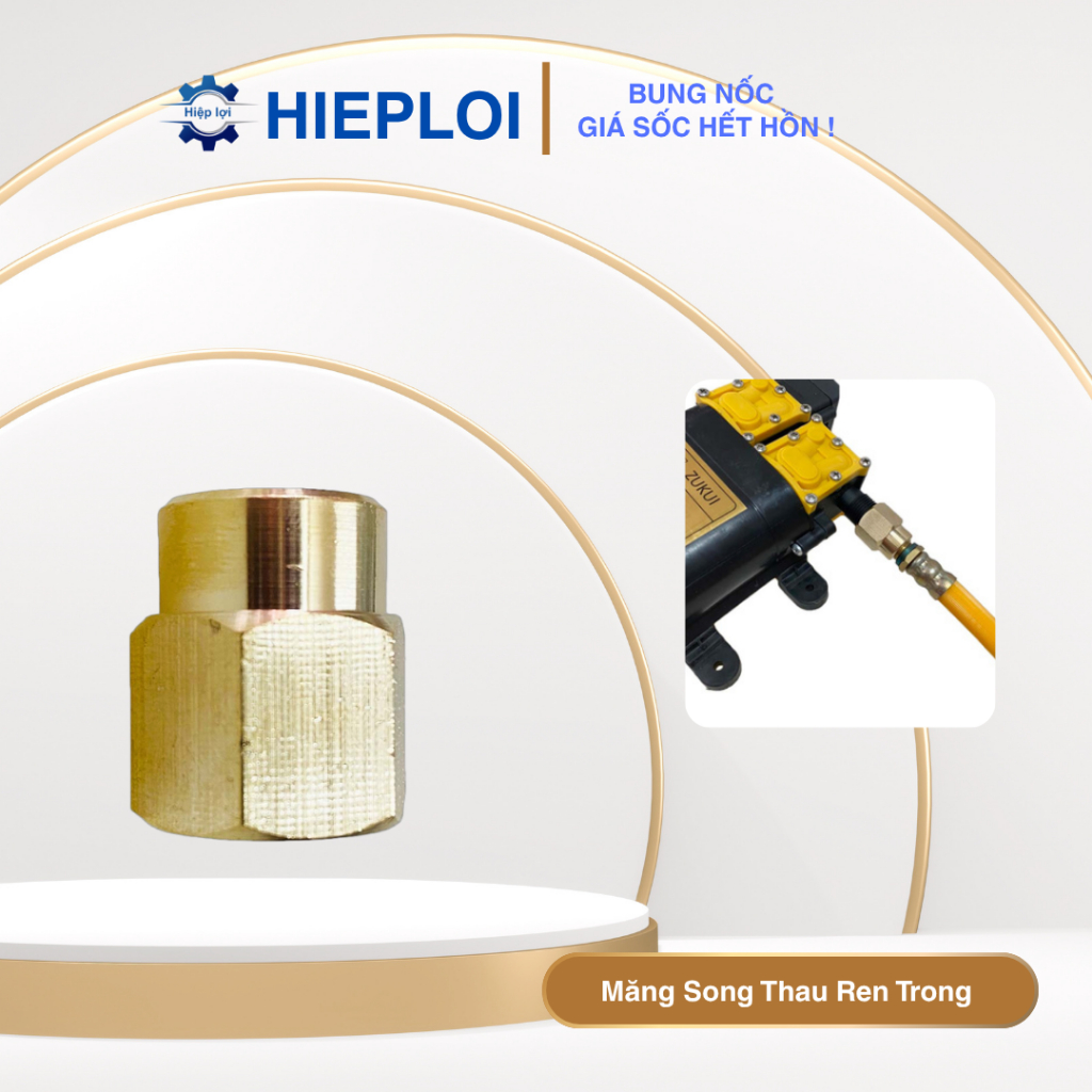 [Rẻ Vô Địch] Măng Song Thau Ren Trong 18mm - Nối Ren Máy Bơm Nước Đôi, Chắc Chắn, Dễ Lắp Đặt