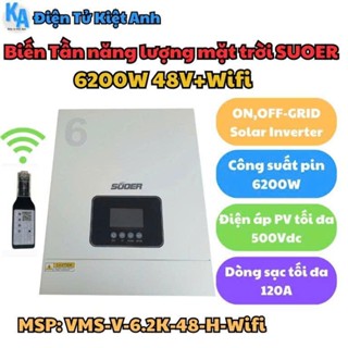 Biến Tần Năng Lượng Mặt Trời SUOER 6200W 48V + Wifi, VMS-V-6.2KW-48-H-Wifi